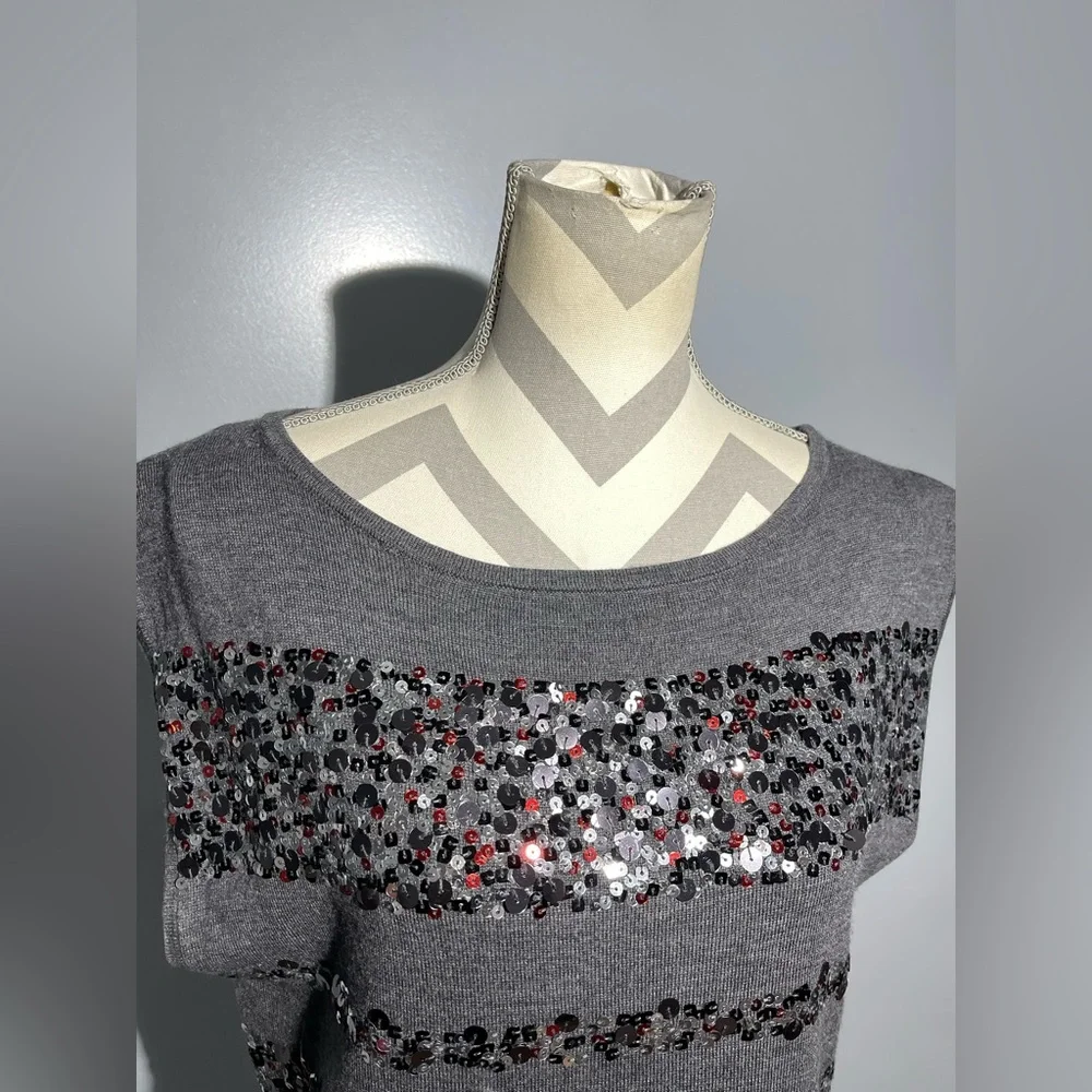 Trina Turk Gray Sequin Mini‎ Dress